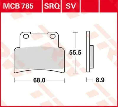 TRW MCB785SV Bremseklosser MT125 / YZR-R125 14-  Fram
