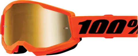 100% Strata 2 Crossbriller Junior Gull Speilglass - Oransje