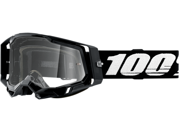 100% Racecraft 2 Crossbriller Klart Glass - Sort