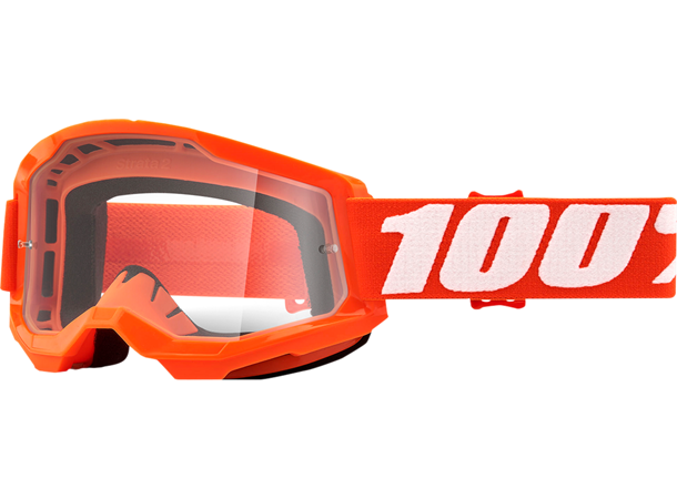 100% Strata 2 Crossbriller Klart Glass - Oransje
