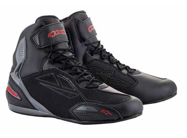 Alpinestars Faster-3 Motorsykkel Sko Svart/Grå/Rød - Vanntett Drystar
