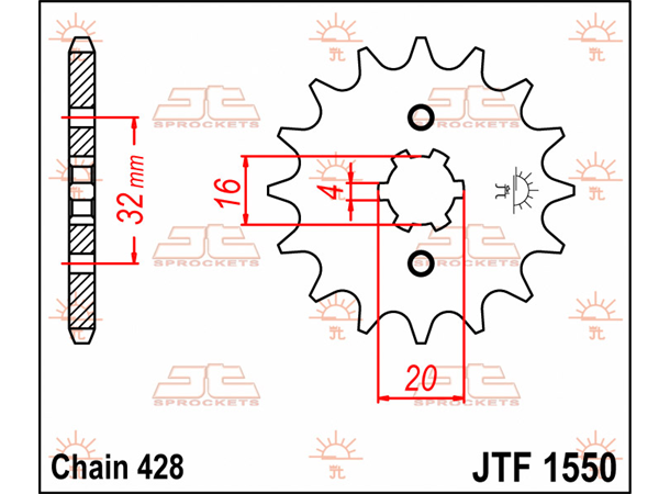 JT Fordrev MT-125 (14-) YZF-R125 (14-)