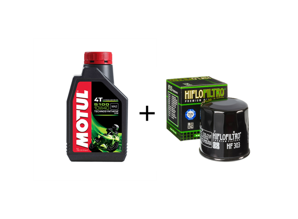 Motul 5100 10W40 & HF303 oljefilter Honda, Kawasaki og Yamaha 