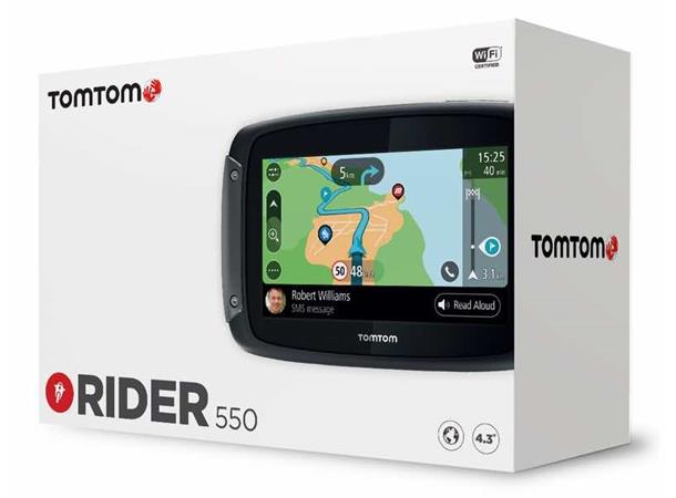 TomTom RIDER 550 World (EMEA) Livstidsverdenskart,WI-FI, Siri & Google