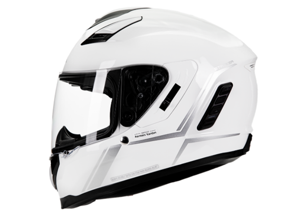 SENA STRYKER Motorsykkel Hjelm Hvit M LED-Lys - Integrert Mesh Intercom