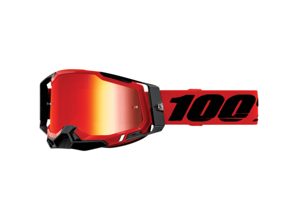 100% Racecraft 2 Crossbriller Rødt Speilglass - Rød
