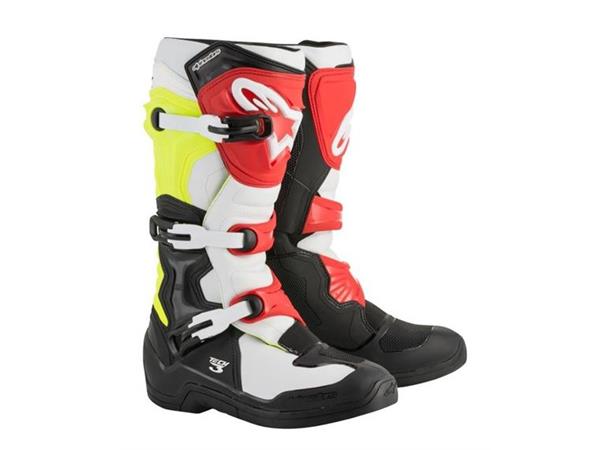 Alpinestars Tech 3 Støvler 48 Svart/Hvit/Gul/Rød