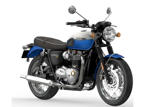 Triumph Bonneville T120 2023 Aegean Blue Fusion White