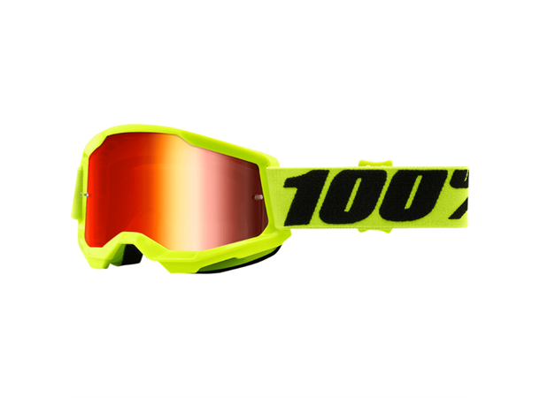 100% Youth Strata 2 Fluo Crossbriller Red Mirror