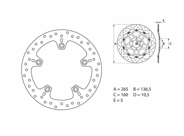Brembo Oro Bremseskive Bak BMW