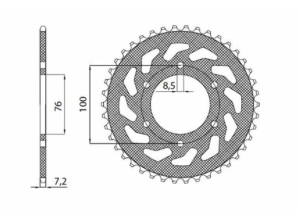 Sunstar 48T Bakdrev Stål Yamaha MT-125 (19-)