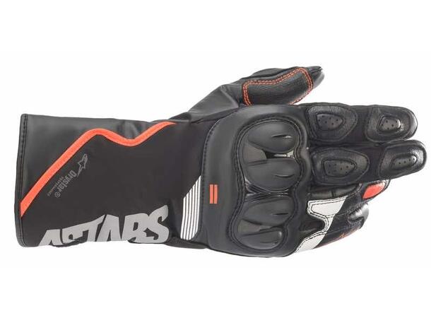 Alpinestars SP-Z Motorsykkel Hanske Svart/Rød Fluo - Vanntett Drystar