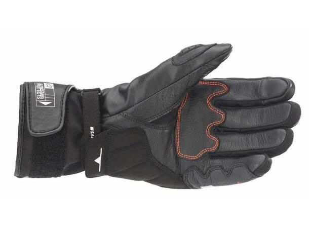 Alpinestars SP-Z Motorsykkel Hanske Svart/Rød Fluo - Vanntett Drystar