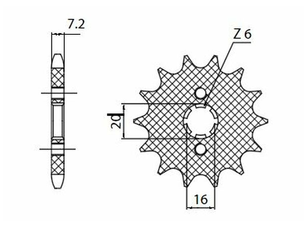 Sunstar 14T Fordrev Yamaha MT-125 (14-)