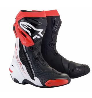 Alpinestars Supertech R V2 MC-Støvel Sort/Hvit/Rød - Racing