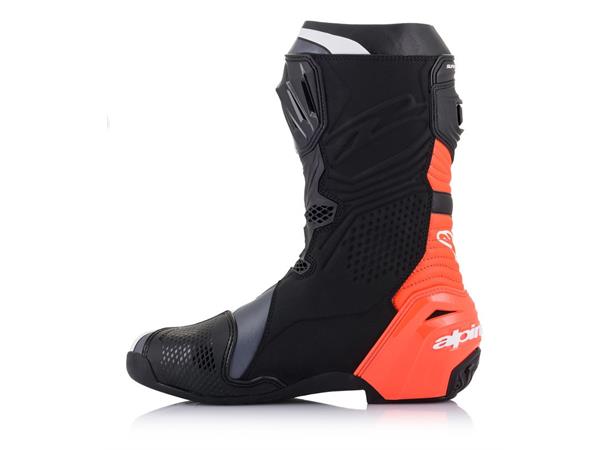 Alpinestars Supertech R V2 MC-støvel 41 Sort/Fluo Rød/Hvit - Racing