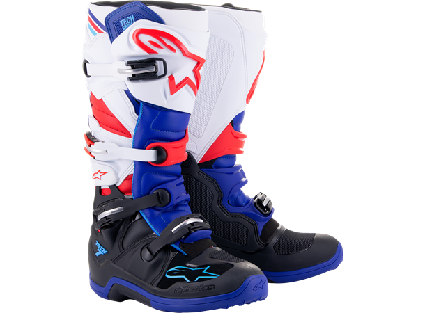 Alpinestars Tech 7 Støvler 42 Svart/Blå/Hvit/Rød