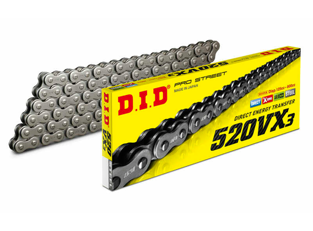 D.I.D X-Ring Kjede 520VX3 114L Svart/Svart