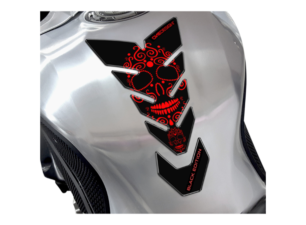 Onedesign tankpad black edt skull - Rød