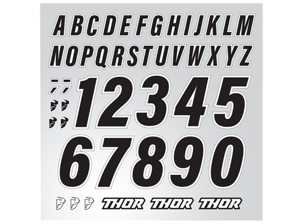 Thor ID kit til MX trøyer Trykk navn og nummer på din trøye selv