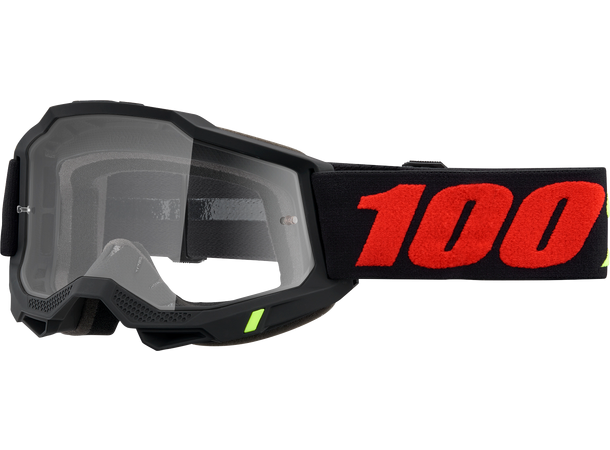 100% Accuri 2 Crossbriller Klart Glass - Sort/Rød