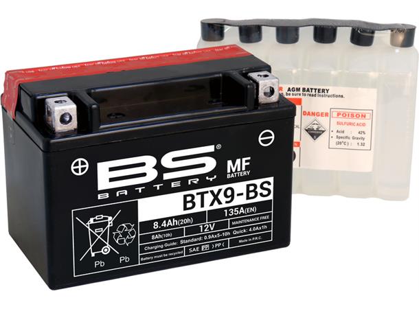 BS Battery BTX9-BS MF Maintenance Free