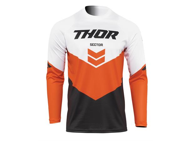 Thor Sector Junior Chev, Crosstrøye XL Grå/Rød/Orange