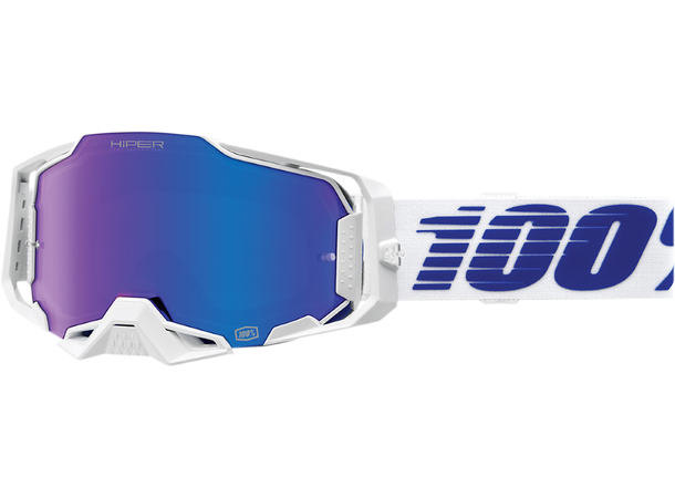 100% Armega Crossbriller Blått Speilglass HiPER - Hvit