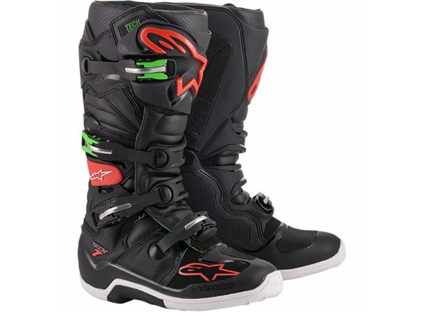 Alpinestars Tech 7 Støvler 49,5 Svart/Rød/Grøn