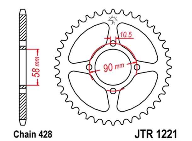 JT Bakdrev 42T 428 Honda CB 125F (21-)