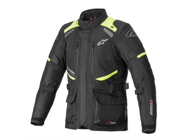 Alpinestars Andes V3 Motorsykkel Jakke L Svart/Fluo Gul - Drystar/Vanntett