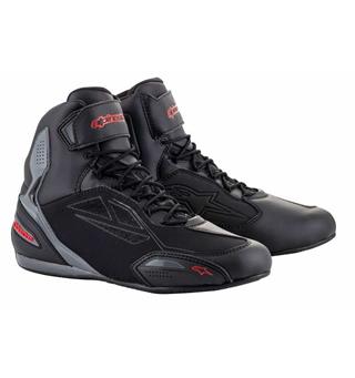 Alpinestars Faster-3 Motorsykkel Sko Svart/Grå/Rød - Vanntett Drystar