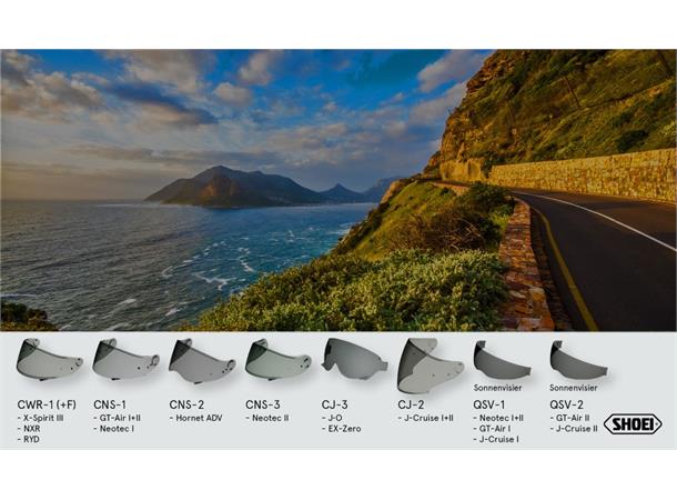 Shoei CNS3 Mørkt Sotet Visir Sheoi Neotec 2