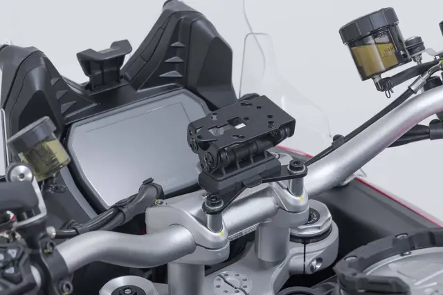 SW-Motech GPS mount on the handlebar Black. Ducati Multistrada V4 (20-), V2 ( 