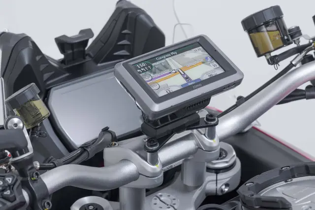 SW-Motech GPS mount on the handlebar Black. Ducati Multistrada V4 (20-), V2 ( 