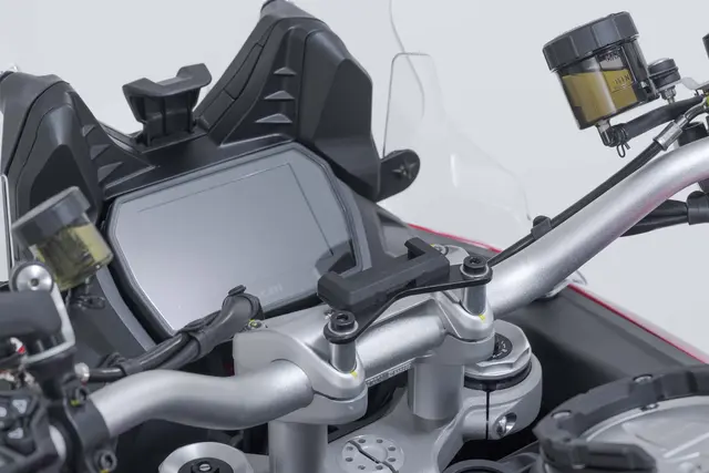 SW-Motech GPS mount on the handlebar Black. Ducati Multistrada V4 (20-), V2 ( 