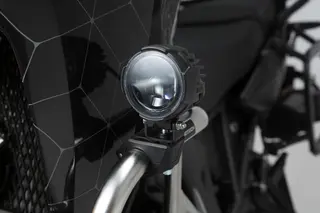 Sw-Motech EVO high beam kit Sort. With crash bar clamps for lights.