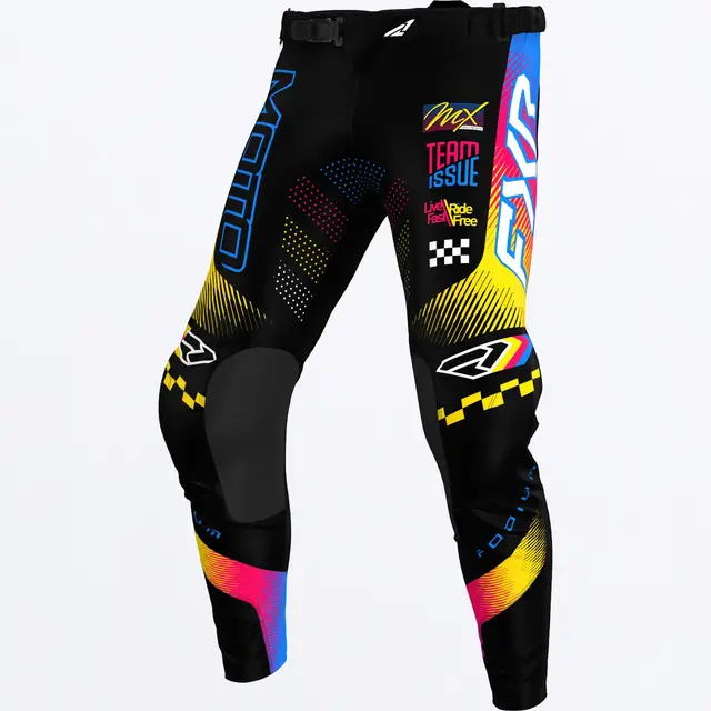 FXR Junior Podium MX Bukse Black/Blue/Razz 22 