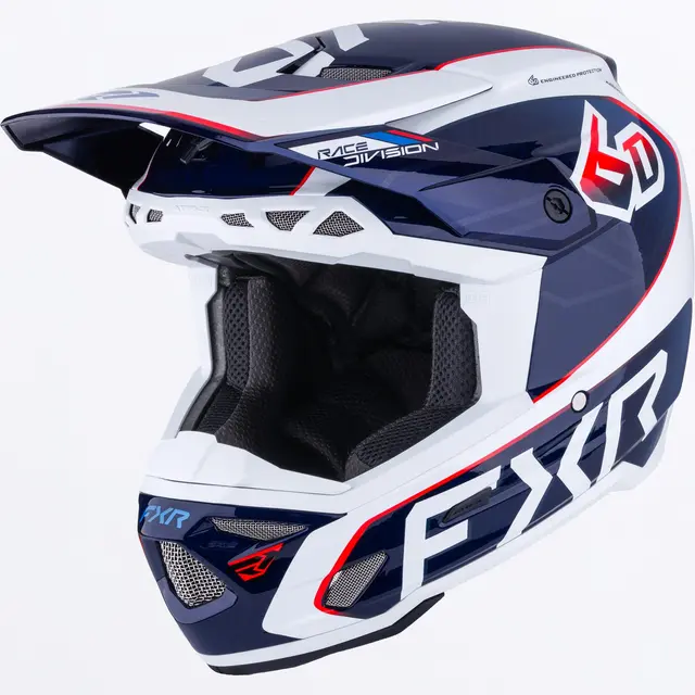 FXR 6D ATR-3 FIM Hjelm White/Red/Blue S 