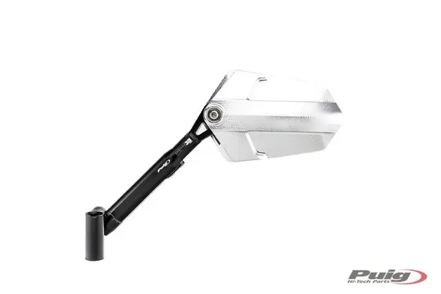 Puig Explorer Mirror Venstre Svart/ Aluminium 