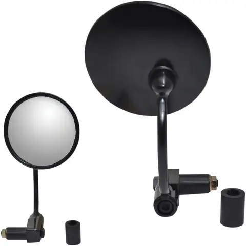 Parts Unlimited Mirror Pu 7/8 Bar End R Mirror 7/8&quot; Bar End Round Black