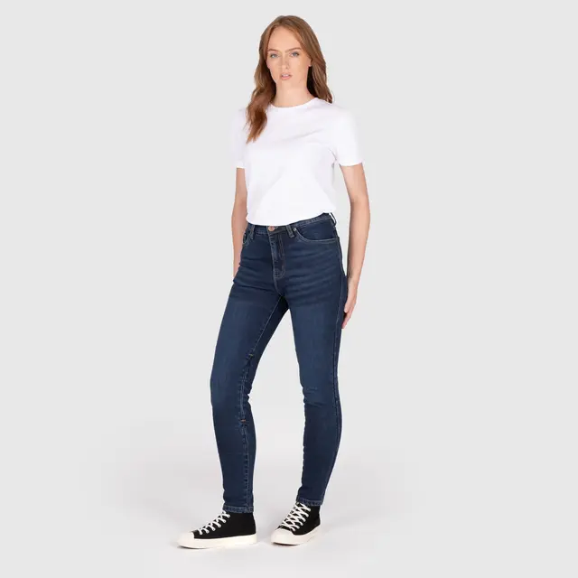 Knox Colton Skinny Dame Jeans XS 8 reg, blå 