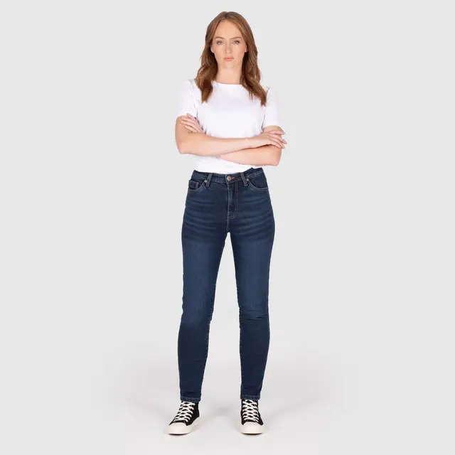 Knox Colton Skinny Dame Jeans XS 8 reg, blå 