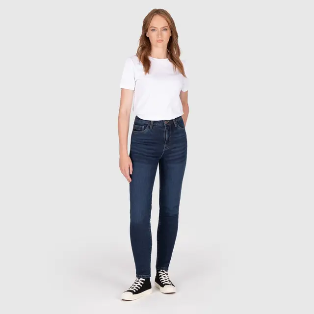 Knox Colton Skinny Dame Jeans XS 8 reg, blå 