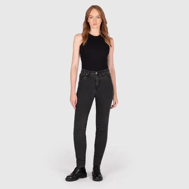 Knox Colton Skinny Dame Jeans XS 8 reg, sort 