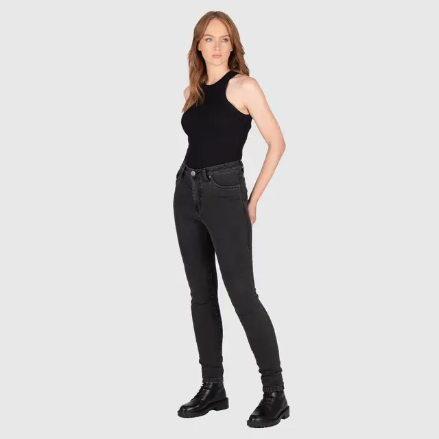Knox Colton Skinny Dame Jeans XS 8 reg, sort 