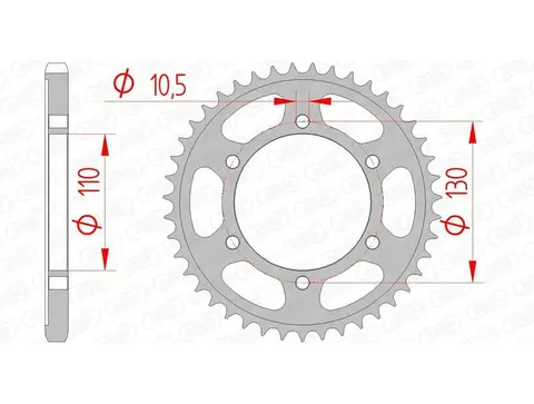 AFAM Steel 42T Rear Sprocket - 525