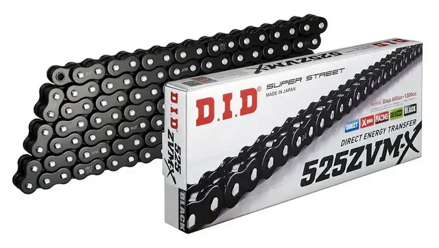 D.I.D 525ZVM-X2 X-Ring Drive Chain 525 Svart/Svart 118L 