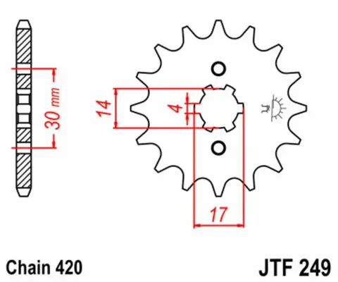 JT SPROCKETS Framdrev 420 13T