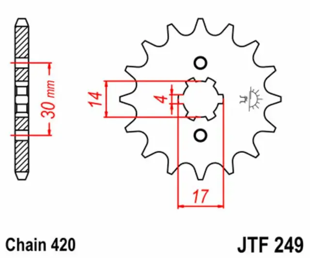 JT SPROCKETS Framdrev 420 13T JTF249-13 